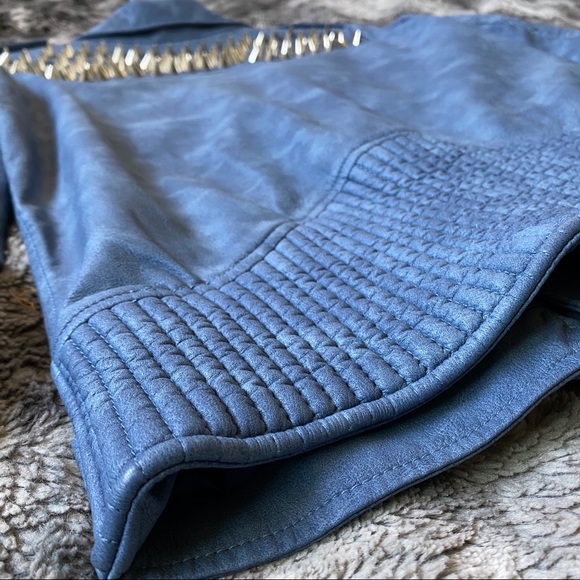 UNIF PU Leather Jacket - Washed Blue - Picture 7 of 16